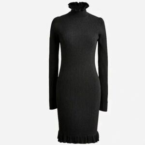 J. Crew Supersculpt Ruffleneck Mini Sweater-Dress